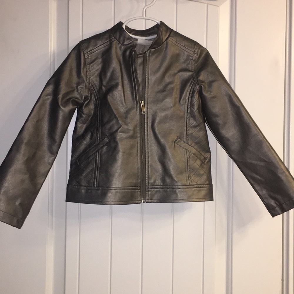 Crazy 8 Grey Faux Leather Jacket- Size 5/6
